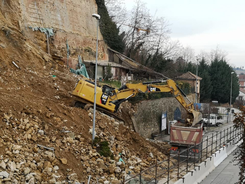 Moncalvo, riaperto il cantiere per i lavori al muraglione